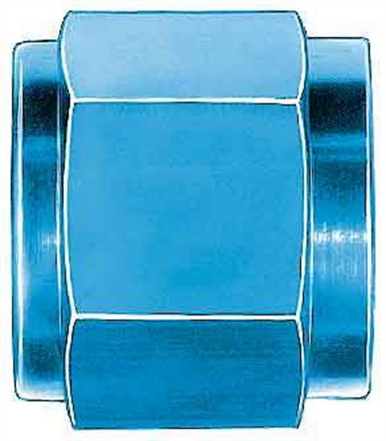 Aeroquip Fitting - Tube Nut - 4 AN - 1/4 in Tube - Aluminum - Blue Anodized - Set of 6