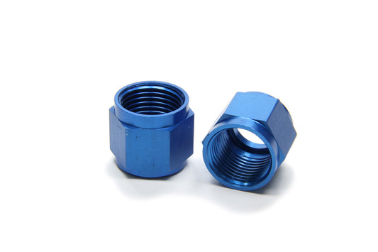 Aeroquip Fitting - Tube Nut - 8 AN - 1/2 in Tube - Aluminum - Blue Anodized - Pair