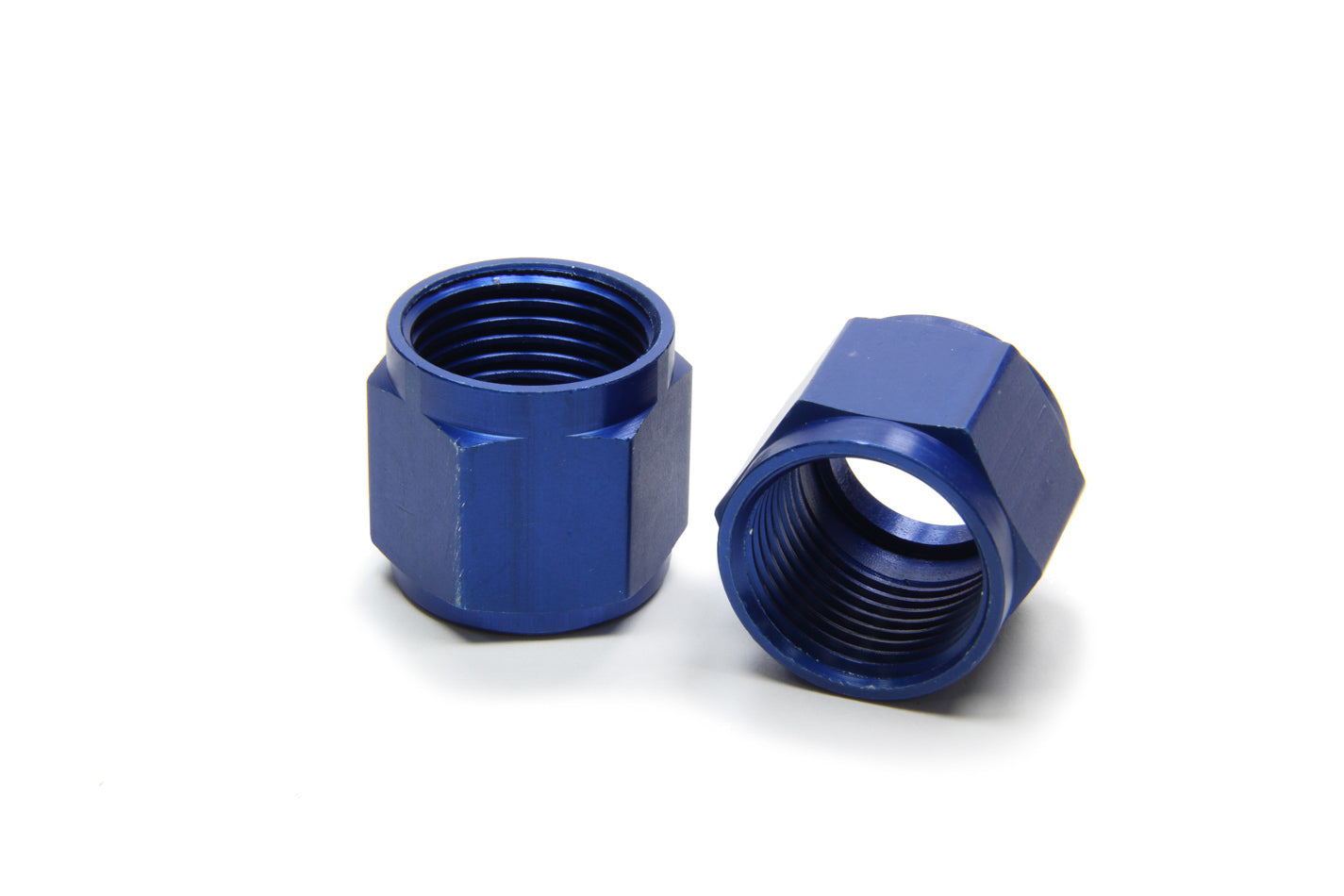 Aeroquip Fitting - Tube Nut - 10 AN - 5/8 in Tube - Aluminum - Blue Anodized - Pair
