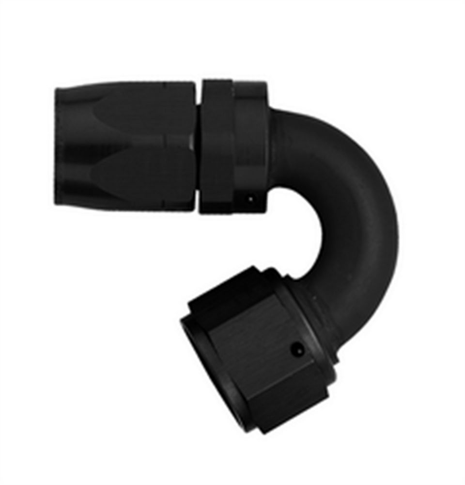 Aeroquip Fitting - Hose End - AQP/Startlite - 150 Degree - 8 AN Hose to 8 AN Female Swivel - Aluminum - Black Anodized