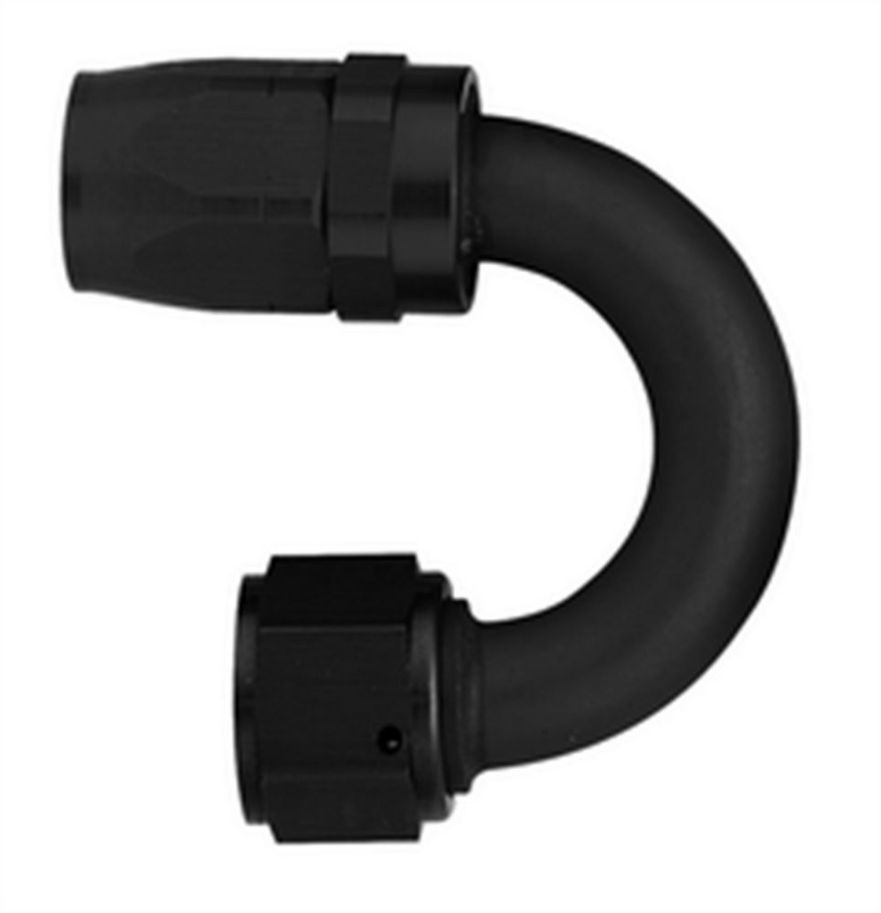 Aeroquip Fitting - Hose End - AQP/Startlite - 180 Degree - 12 AN Hose to 12 AN Female Swivel - Aluminum - Black