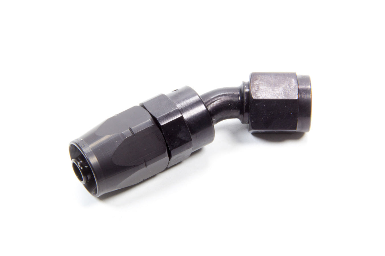 Aeroquip Fitting - Hose End - AQP/Startlite - 30 Degree - 6 AN Hose to 6 AN Female Swivel - Aluminum - Black Anodized