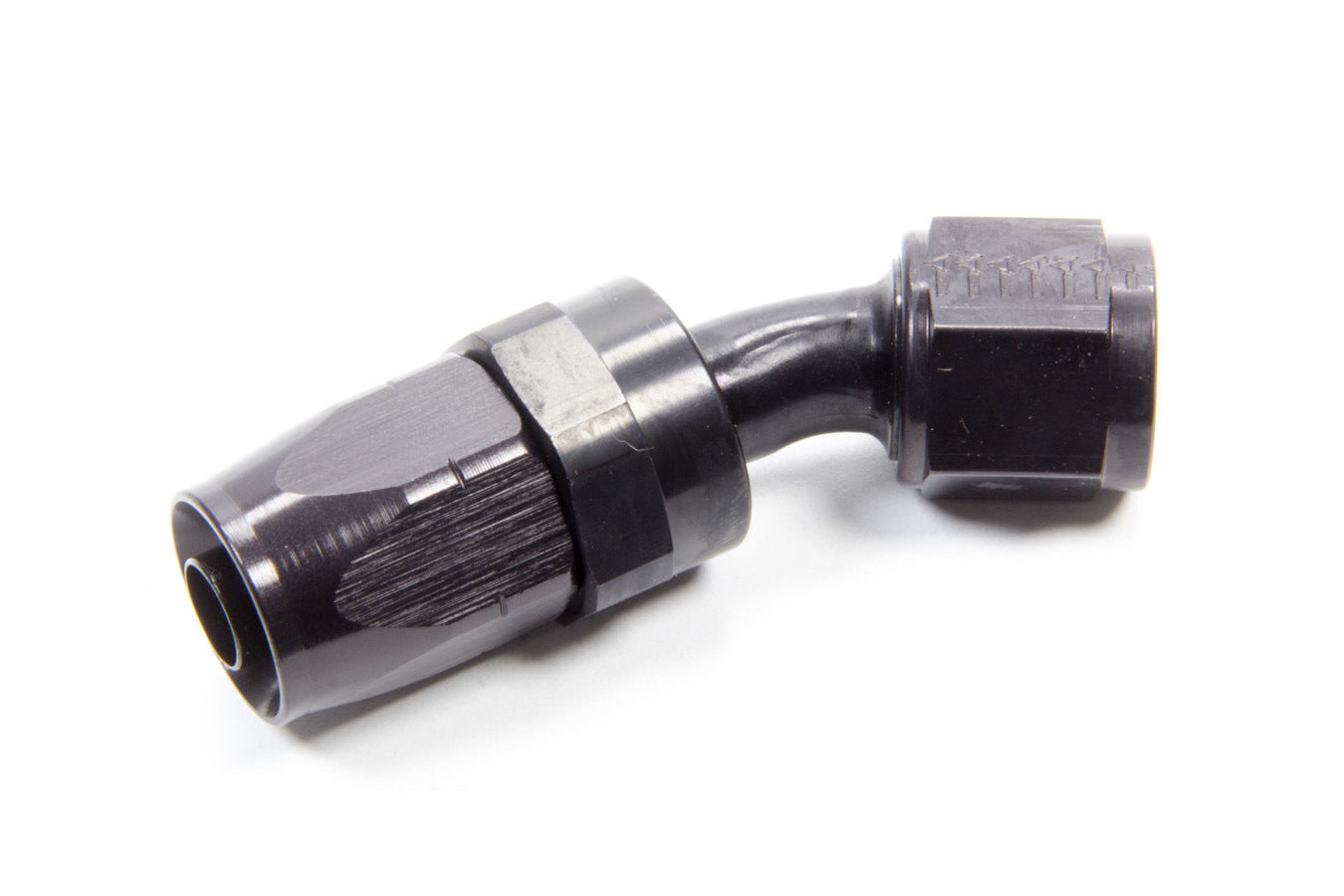 Aeroquip Fitting - Hose End - AQP/Startlite - 30 Degree - 8 AN Hose to 8 AN Female Swivel - Aluminum - Black Anodized