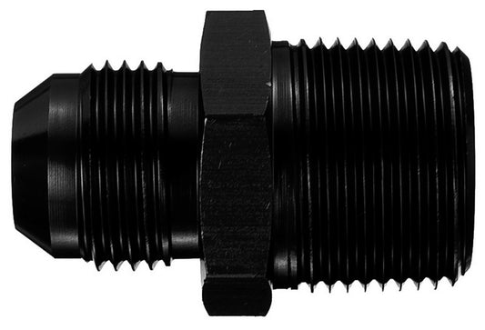 Aeroquip Fitting - Adapter - Straight - 6 AN Male to 1/4 in NPT Male - Aluminum - Black Anodized - Each