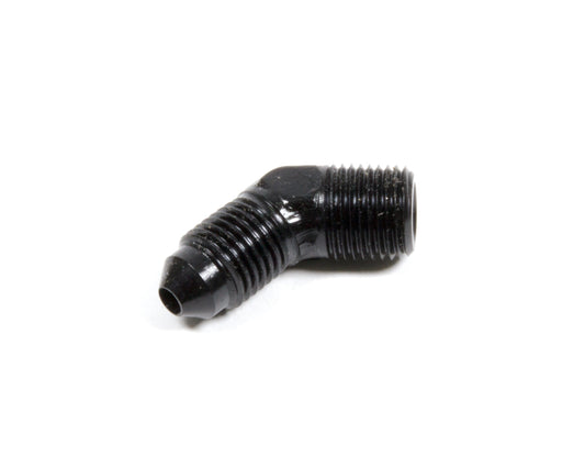 Aeroquip Fitting - Adapter - 45 Degree - 3 AN Male to 1/8 in NPT Male - Aluminum - Black Anodized - Each