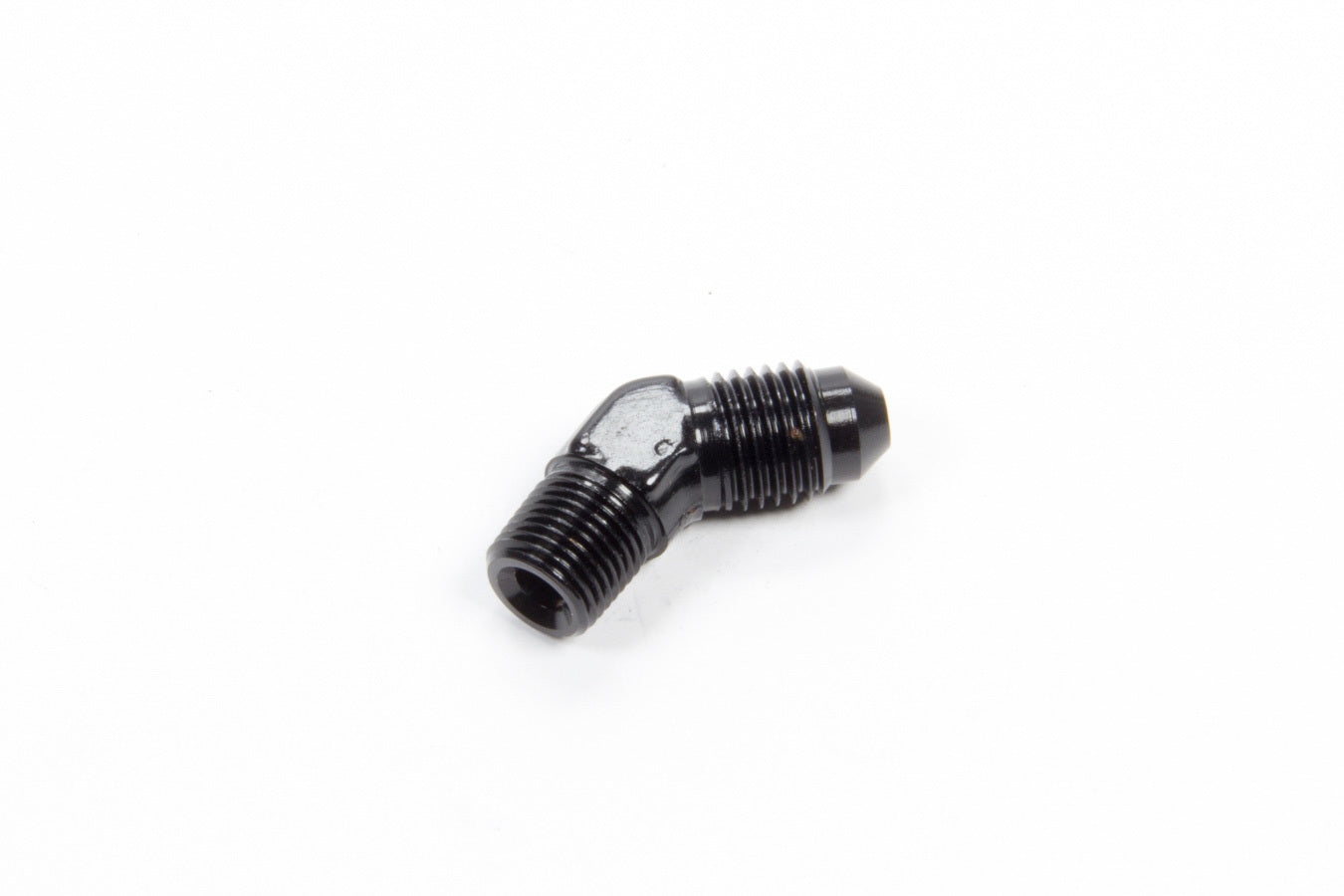 Aeroquip Fitting - Adapter - 45 Degree - 4 AN Male to 1/8 in NPT Male - Aluminum - Black Anodized - Each
