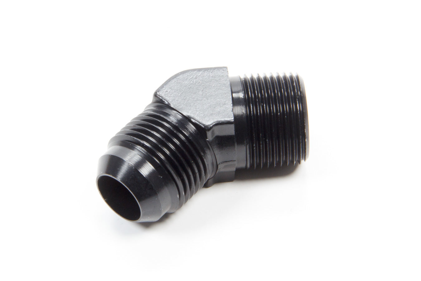 Aeroquip Fitting - Adapter - 45 Degree - 12 AN Male to 3/4 in NPT Male - Aluminum - Black Anodized - Each