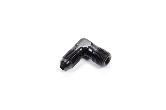 Aeroquip Fitting - Adapter - 90 Degree - 3 AN Male to 1/8 in NPT Male - Aluminum - Black Anodized - Each