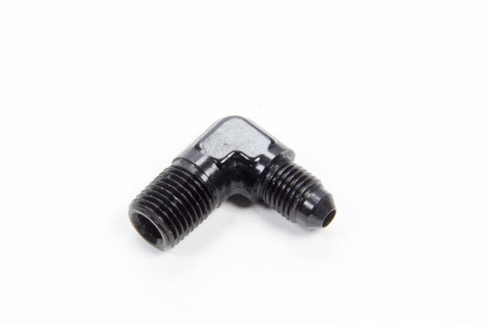 Aeroquip Fitting - Adapter - 90 Degree - 4 AN Male to 1/4 in NPT Male - Aluminum - Black Anodized - Each