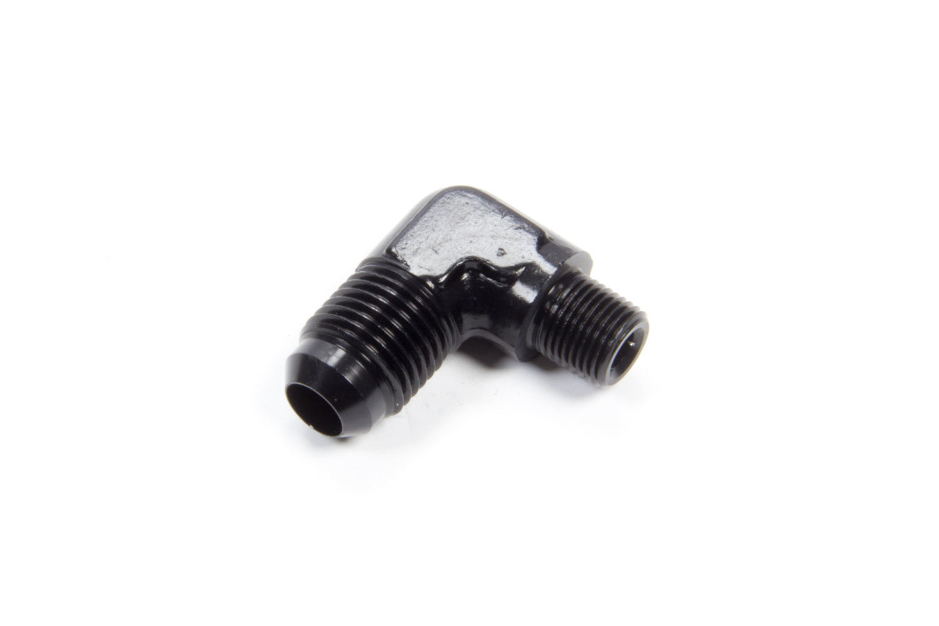 Aeroquip Fitting - Adapter - 90 Degree - 6 AN Male to 1/8 in NPT Male - Aluminum - Black Anodized - Each
