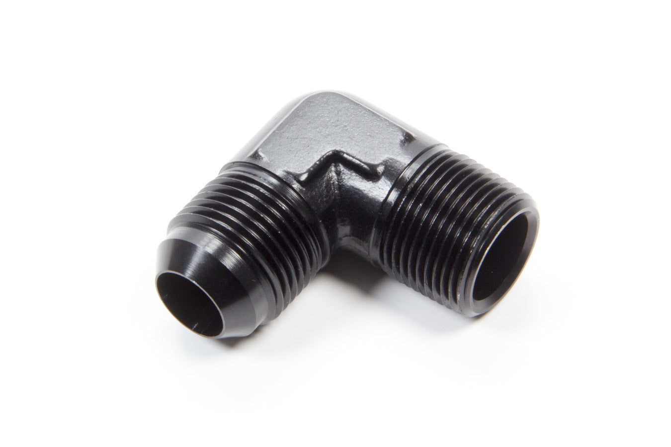 Aeroquip Fitting - Adapter - 90 Degree - 12 AN Male to 3/4 in NPT Male - Aluminum - Black Anodized - Each