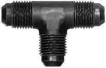 Aeroquip Fitting - Adapter Tee - 6 AN Male x 6 AN Male x 6 AN Male - Aluminum - Black Anodized - Each