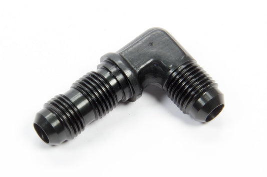 Aeroquip Fitting - Bulkhead - 90 Degree - 6 AN Male to 6 AN Male Bulkhead - Aluminum - Black Anodized - Each