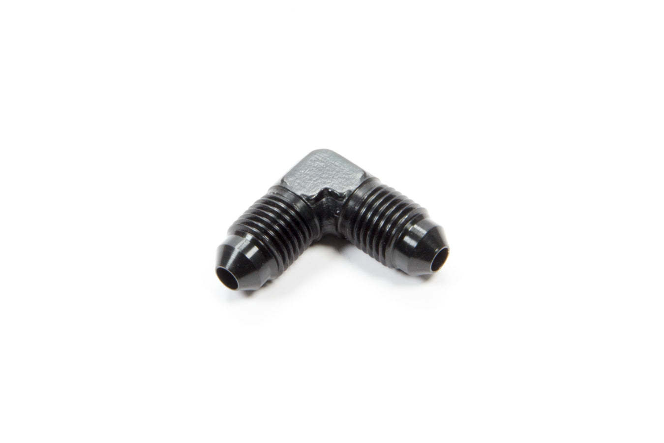 Aeroquip Fitting - Adapter - 90 Degree - 4 AN Male to 4 AN Male - Aluminum - Black Anodized - Each