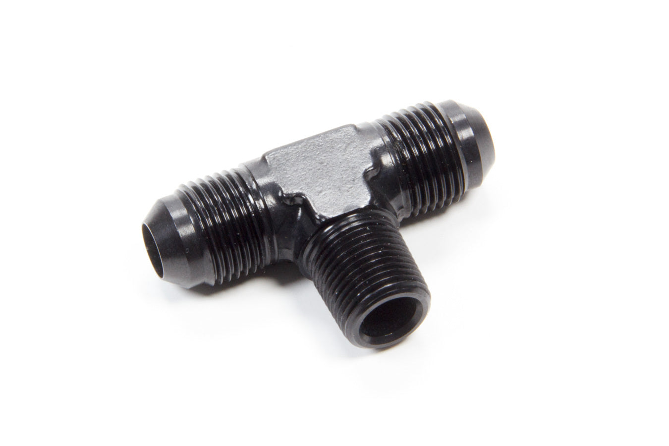 Aeroquip Fitting - Adapter Tee - 8 AN Male x 8 AN Male x 3/8 in NPT Male - Aluminum - Black Anodized - Each