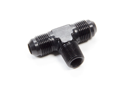 Aeroquip Fitting - Adapter Tee - 8 AN Male x 8 AN Male x 3/8 in NPT Male - Aluminum - Black Anodized - Each