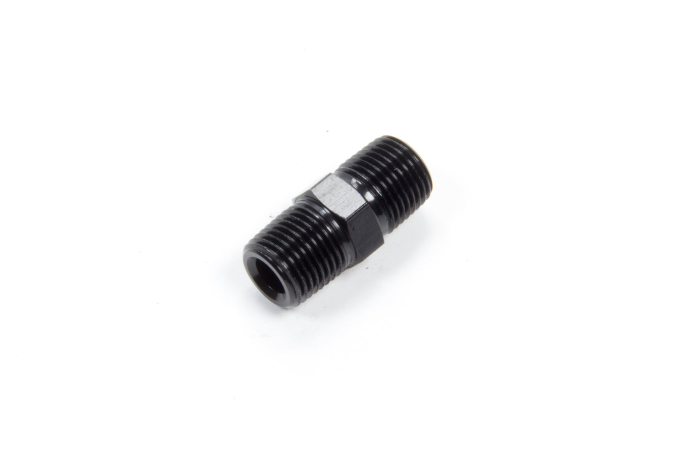 Aeroquip Fitting - Adapter - Straight - 1/8 in NPT Male to 1/8 in NPT Male - Aluminum - Black Anodized - Each