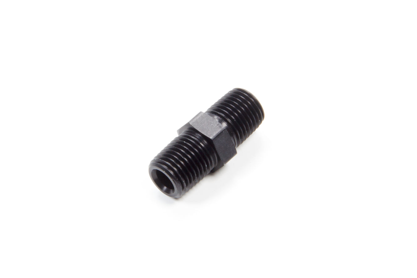 Aeroquip Fitting - Adapter - Straight - 1/4 in NPT Male to 1/4 in NPT Male - Aluminum - Black Anodized - Each