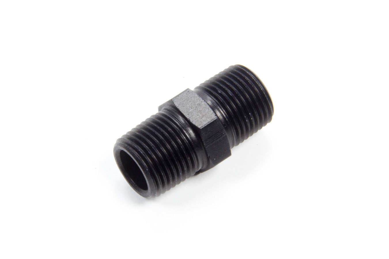 Aeroquip Fitting - Adapter - Straight - 3/8 in NPT Male to 3/8 in NPT Male - Aluminum - Black Anodized - Each