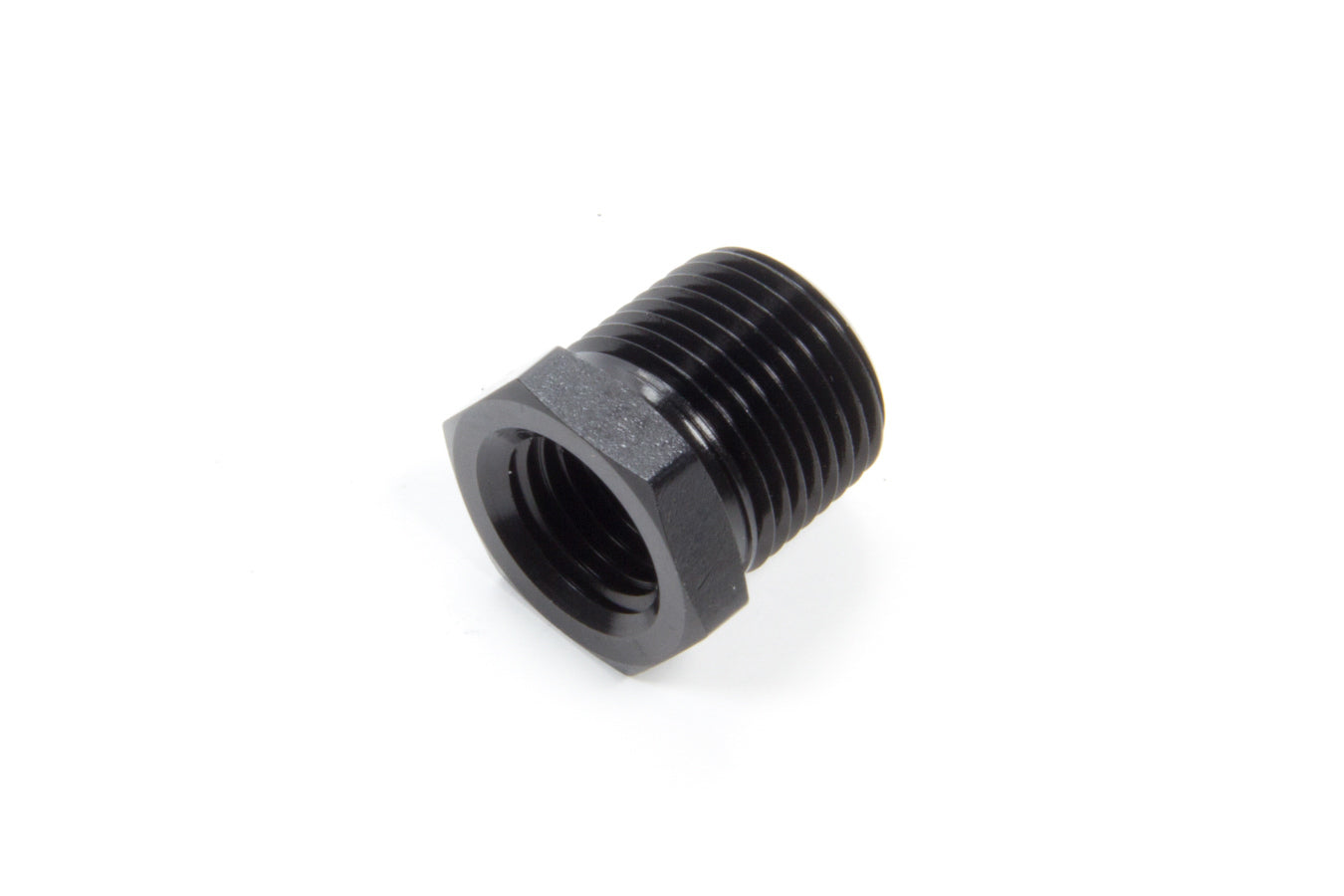 Aeroquip Fitting - Bushing - 1/4 in NPT Female to 3/8 in NPT Male - Aluminum - Black Anodized - Each