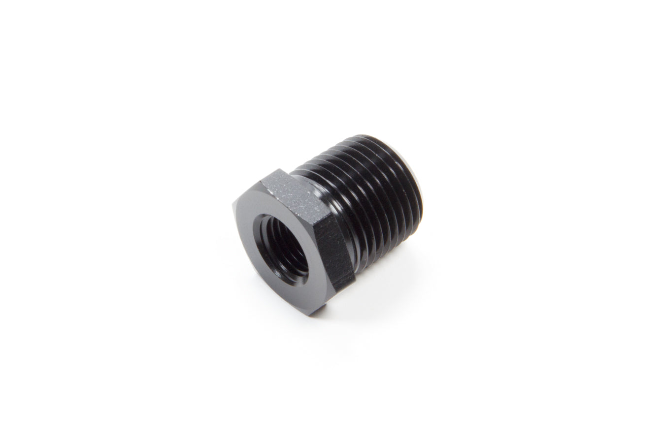 Aeroquip Fitting - Bushing - 1/4 in NPT Female to 1/2 in NPT Male - Aluminum - Black Anodized - Each