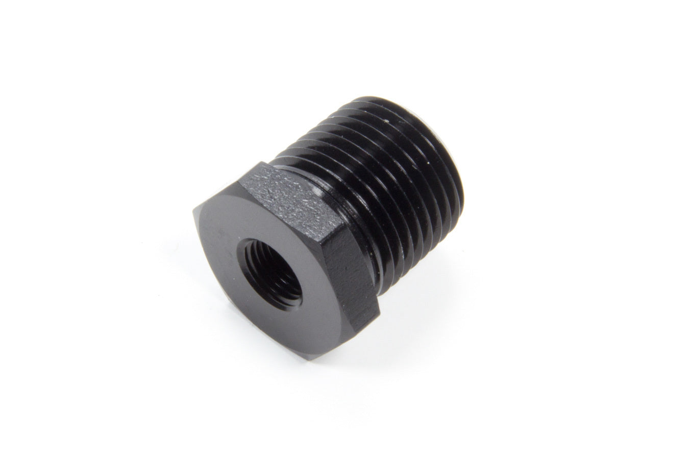 Aeroquip Fitting - Bushing - 1/8 in NPT Female to 1/2 in NPT Male - Aluminum - Black Anodized - Each