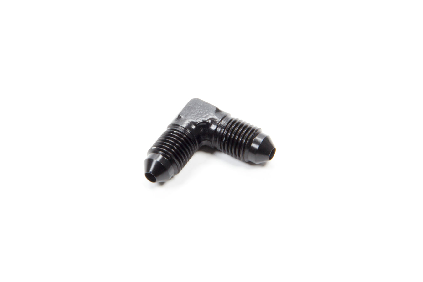 Aeroquip Fitting - Adapter - 90 Degree - 3 AN Male to 3 AN Male - Aluminum - Black Anodized - Each