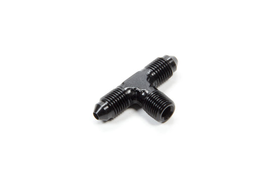 Aeroquip Fitting - Adapter Tee - 3 AN Male x 3 AN Male - 1/8 in NPT Male - Aluminum - Black Anodized - Each