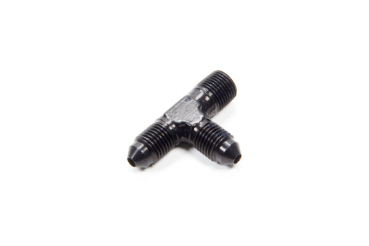 Aeroquip Fitting - Adapter Tee - 3 AN Male x 3 AN Male x 1/8 in NPT Male - Aluminum - Black Anodized - Each