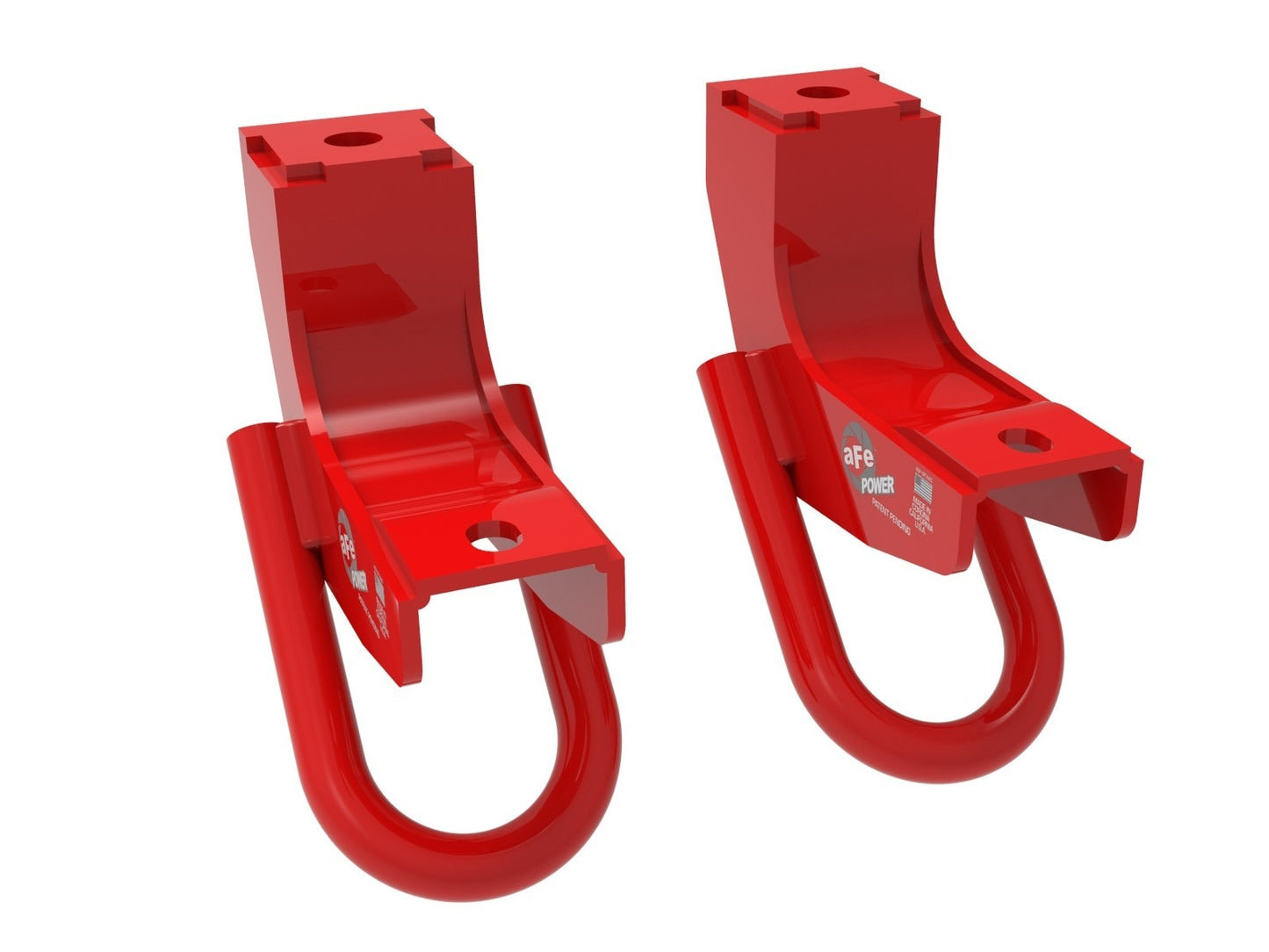Afe Power Tow Hook - Bolt-On - Front - Steel - Red Powder Coat - Toyota Fullsize Truck 2022-25 - Pair