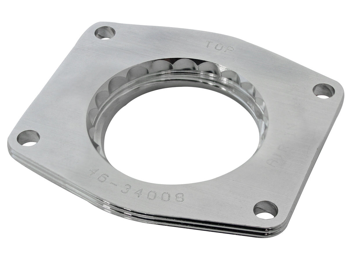 Afe Power Throttle Body Spacer - Silver Bullet - 1 in Thick - Gasket / Hardware - Aluminum - Clear Anodized - Small