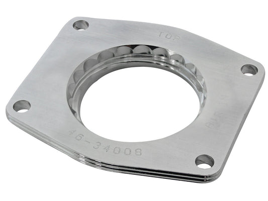 Afe Power Throttle Body Spacer - Silver Bullet - 1 in Thick - Gasket / Hardware - Aluminum - Clear Anodized - Small