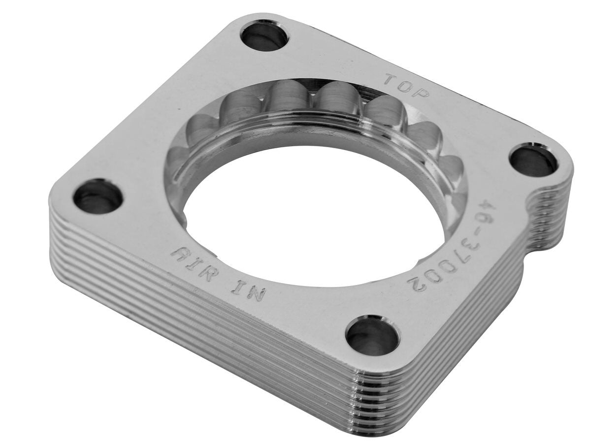 Afe Power Throttle Body Spacer - Silver Bullet - 1 in Thick - Gasket / Hardware - Aluminum - Polished - Honda V6 -