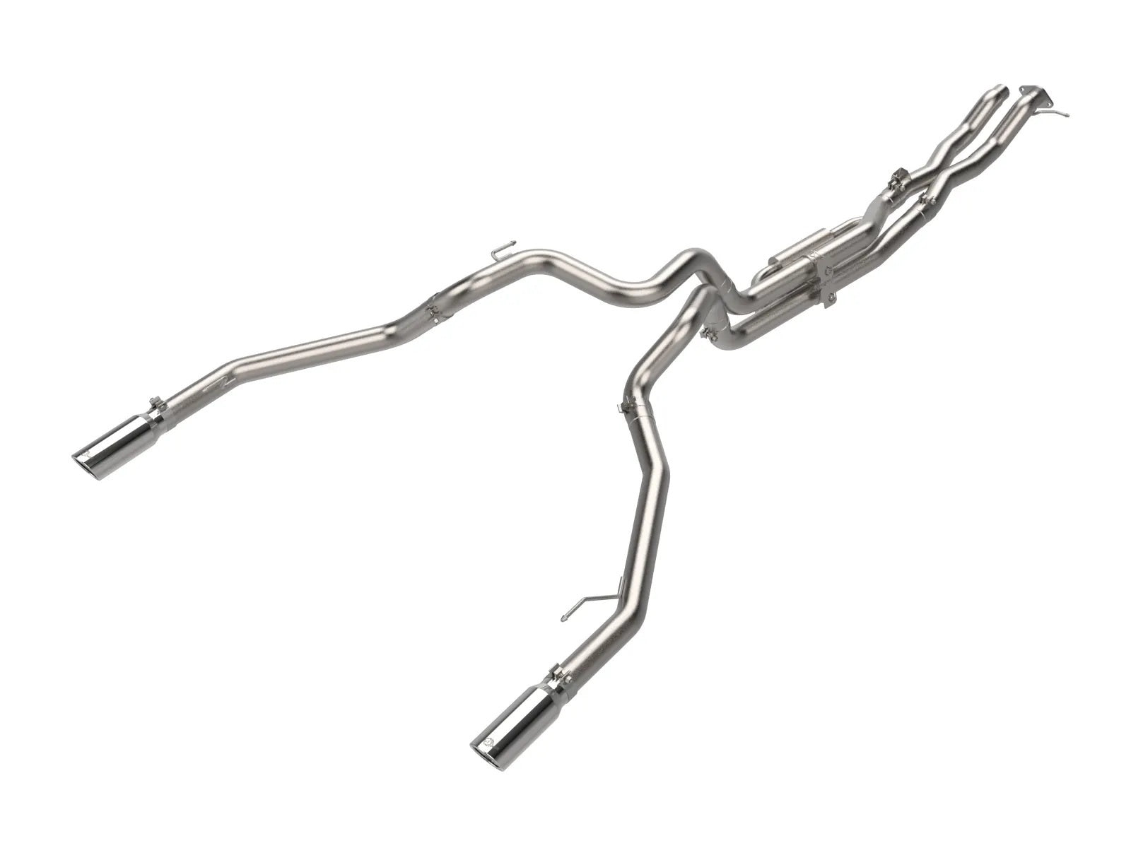 Afe Power Exhaust System - Vulcan Series - Cat-Back - 3 in Diameter - Dual Rear Exit - 4 in Polished Tips - Stainless