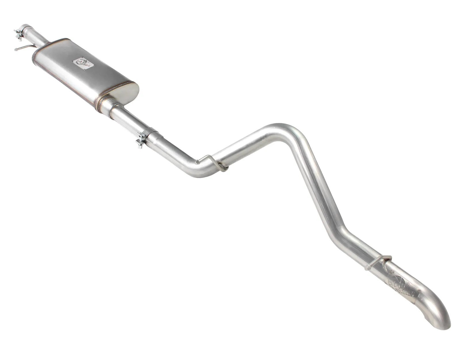 Afe Power Exhaust System - Mach Force-XP - Cat-Back - 2-1/2 in Diameter - Stainless - Natural - Jeep Wrangler JK