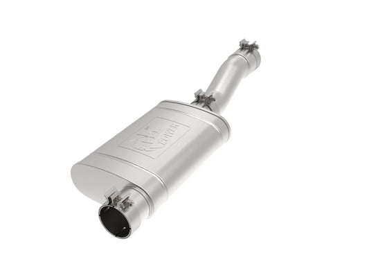 Afe Power Muffler - Apollo GT Series - 3 in Center Inlet - 3 in Offset Outlet - Stainless - Natural - GM GenV