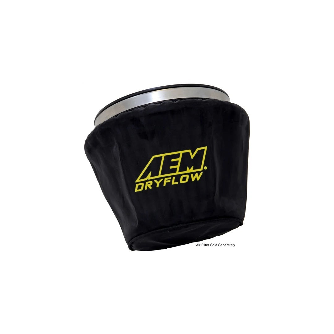 Aem Induction Air Filter Wrap - DryFlow - Reusable - 7-1/2 in OD Base - 5 in OD Top - 5 in Tall - Silicone Treated -