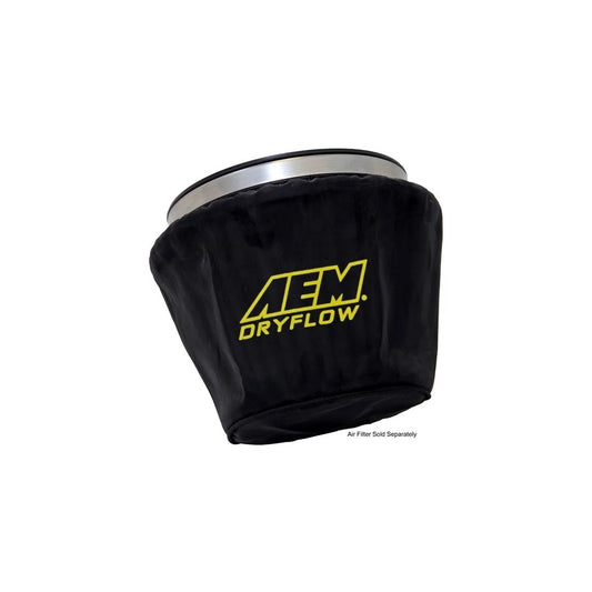 Aem Induction Air Filter Wrap - DryFlow - Reusable - 7-1/2 in OD Base - 5 in OD Top - 5 in Tall - Silicone Treated -