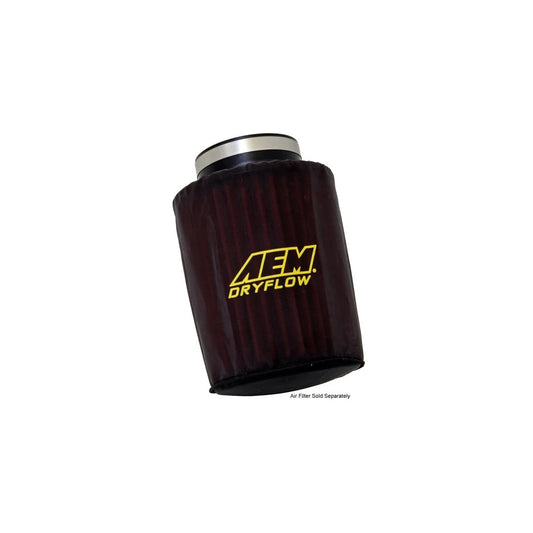 Aem Induction Air Filter Wrap - DryFlow - Reusable - 6 in OD Base - 5.125 in OD Top - 7.125 in Tall - Silicone Treated