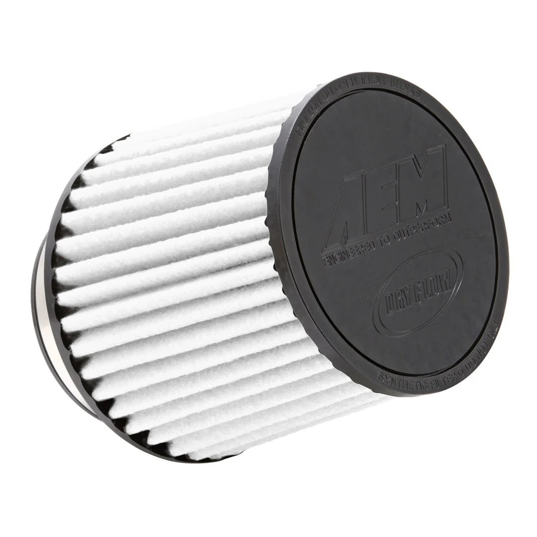 Aem Induction Air Filter Element - DryFlow - Clamp-On - Conical - 6 in Base - 5-1/8 in Top Diameter - 5-1/8 in Tall -