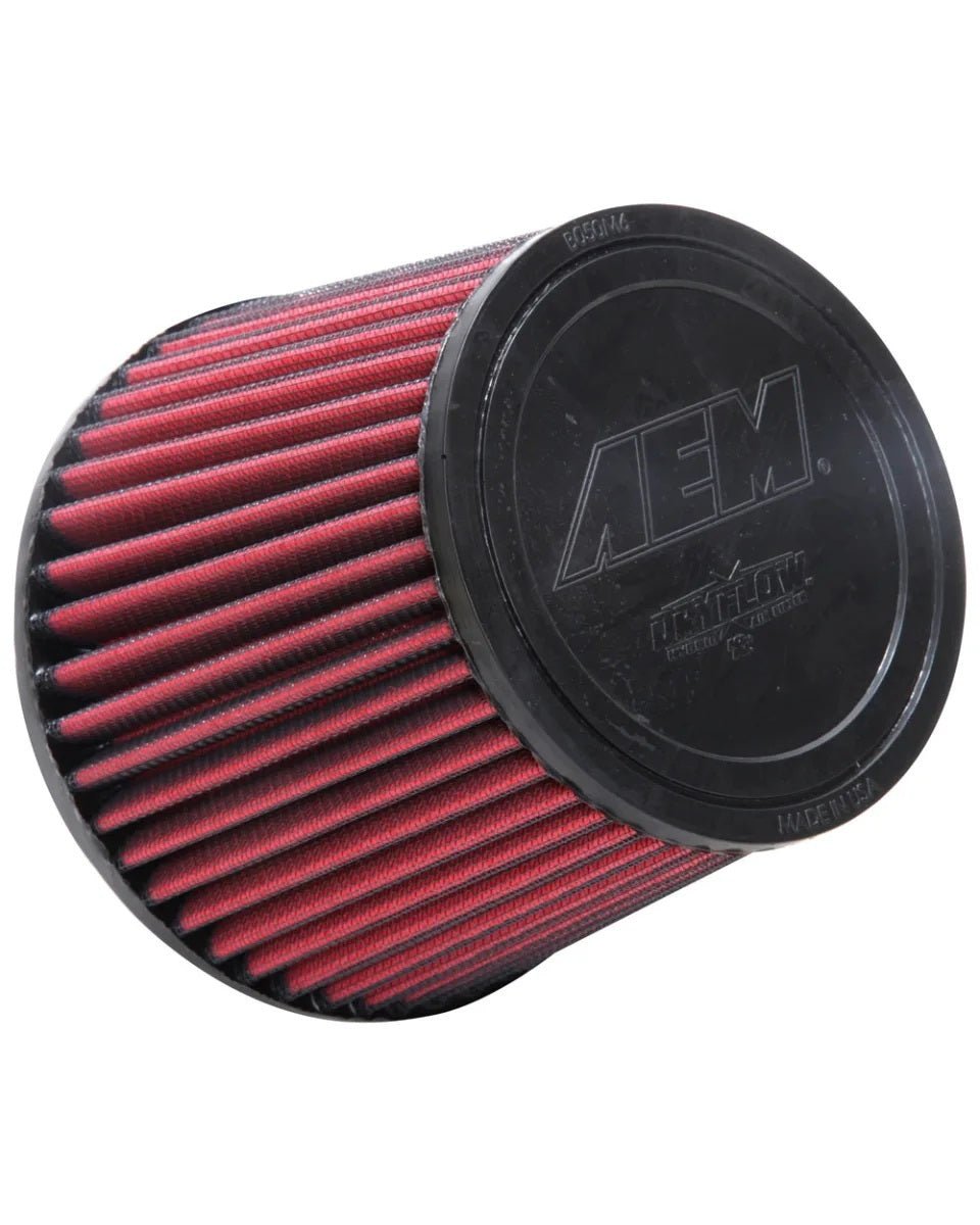 Aem Induction Air Filter Element - DryFlow - Clamp-On - Conical - 6.438 in Base - 5 in Top Diameter - 5 in Tall - 5 in