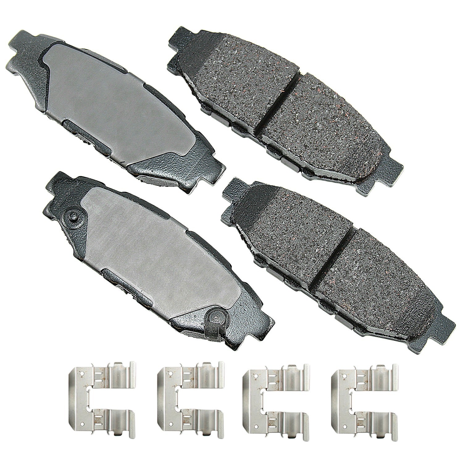 Akebono Brake Corporation Brake Pads - ProAct Ultra-Premium - Rear - 13.8 mm Thick - Subaru 2005-20 - Set of 4