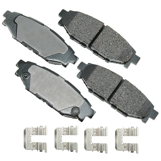 Akebono Brake Corporation Brake Pads - ProAct Ultra-Premium - Rear - 13.8 mm Thick - Subaru 2005-20 - Set of 4