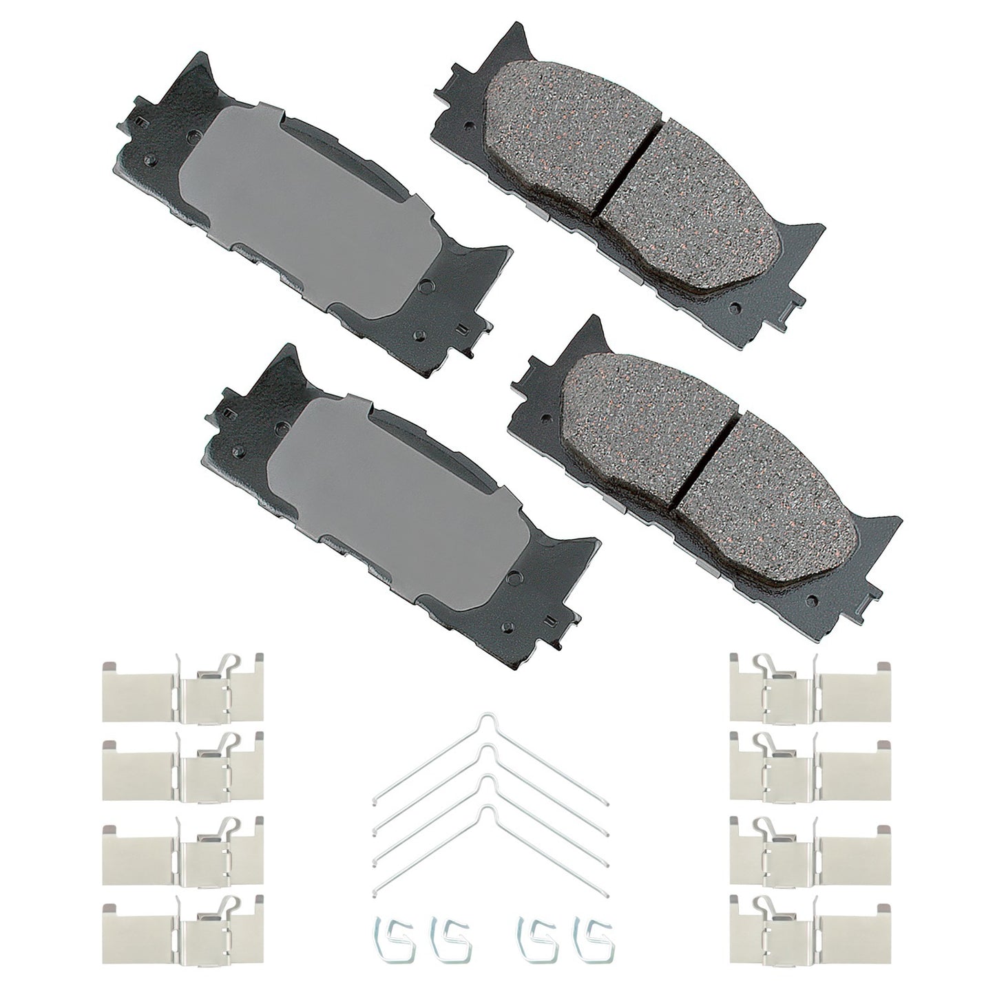 Akebono Brake Corporation Brake Pads - ProAct Ultra-Premium - Front - 17.3 mm Thick - Lexus / Toyota 2007-18 - Set of 4