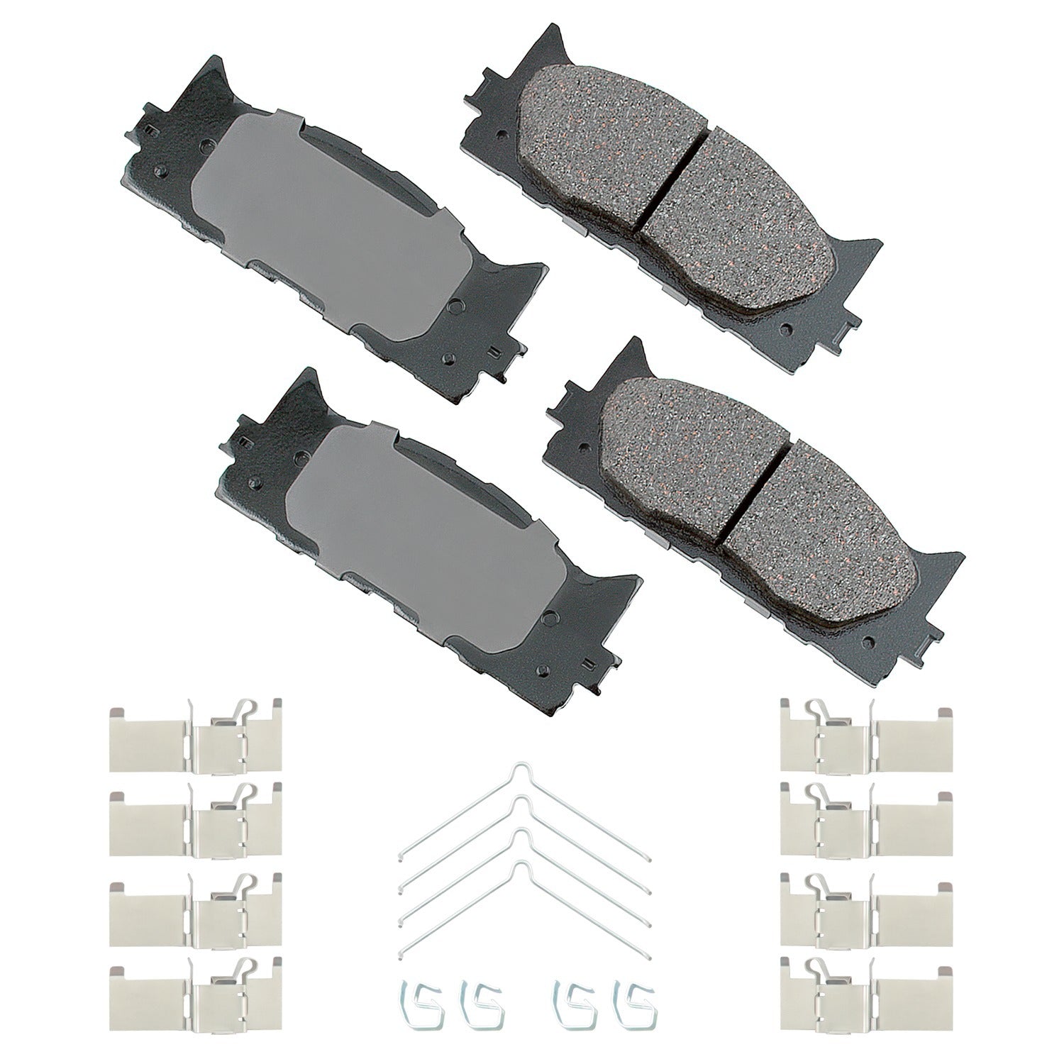 Akebono Brake Corporation Brake Pads - ProAct Ultra-Premium - Front - 17.3 mm Thick - Lexus / Toyota 2007-18 - Set of 4