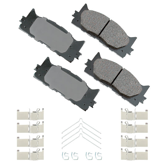 Akebono Brake Corporation Brake Pads - ProAct Ultra-Premium - Front - 17.3 mm Thick - Lexus / Toyota 2007-18 - Set of 4