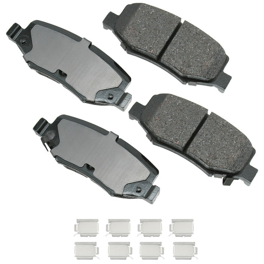 Akebono Brake Corporation Brake Pads - ProAct Ultra-Premium - Rear - 15.95 mm Thick - Jeep / Dodge 2007-18 - Set of 4