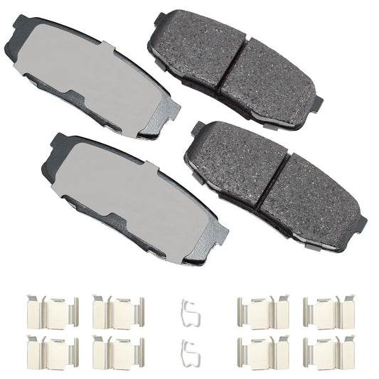 Akebono Brake Corporation Brake Pads - ProAct Ultra-Premium - Rear - Lexus LX570 2008-21 / Toyota Land Cruiser 2013-21