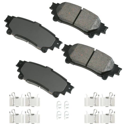 Akebono Brake Corporation Brake Pads - ProAct Ultra-Premium - Rear - 15.2 mm Thick - Lexus 2013-19 - Set of 4