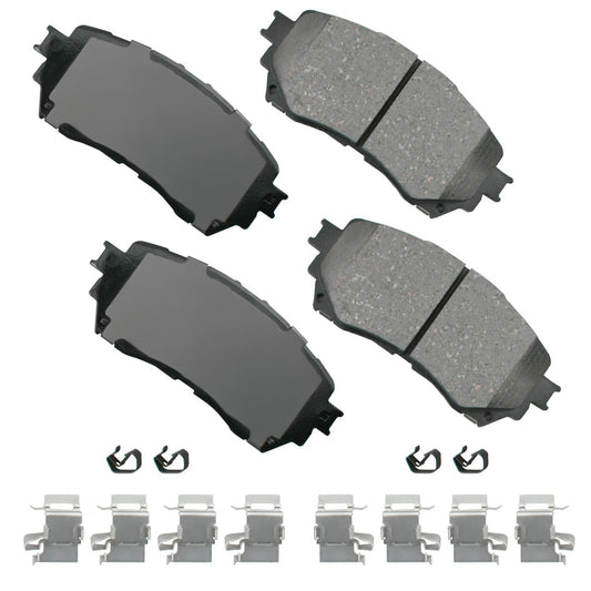 Akebono Brake Corporation Brake Pads - ProAct Ultra-Premium - Front - Hardware Included - Mazda 6 2014-21 - Set of 4